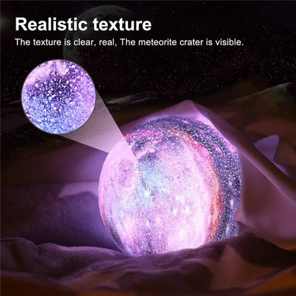 LED 3D MOON LAMP 16 COLORS REMOTE NIGHT LIGHT RECHARGEABLE